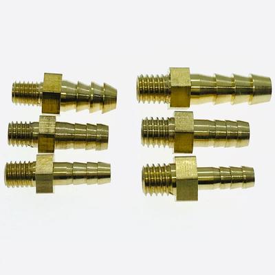 5 יחידות M4 M5 M6 M8 הברגה זכר מטרית ל-3 מ"מ 4 מ"מ 5 מ"מ 6 מ"מ 8 מ"מ חיבור צינורית מחוספס קוטר חיצוני פליז מחוספס מחבר מחבר צינור