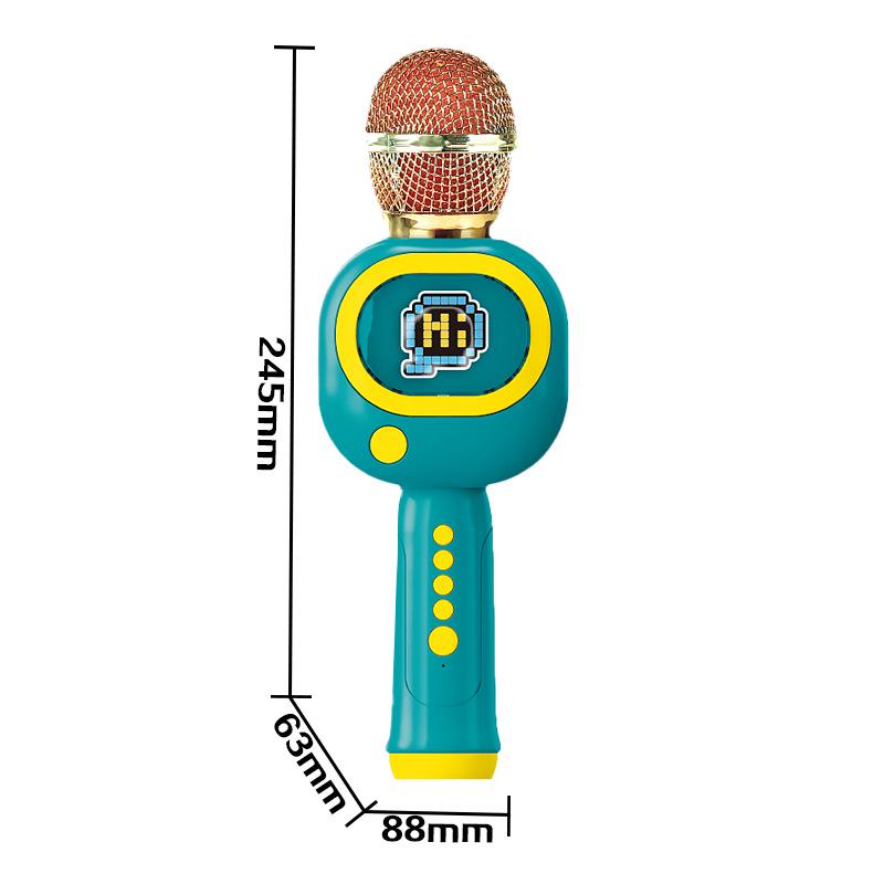 Bluetooth Wireless Karaoke Microphone with Integrated Speaker for Home and Kids