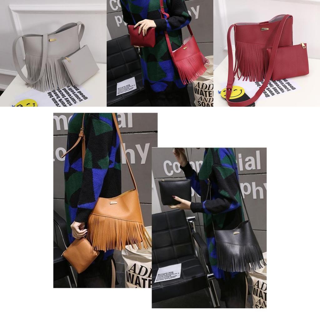 Timeless Leather Shoulder Messenger Bag Set For Women With Classic Appeal