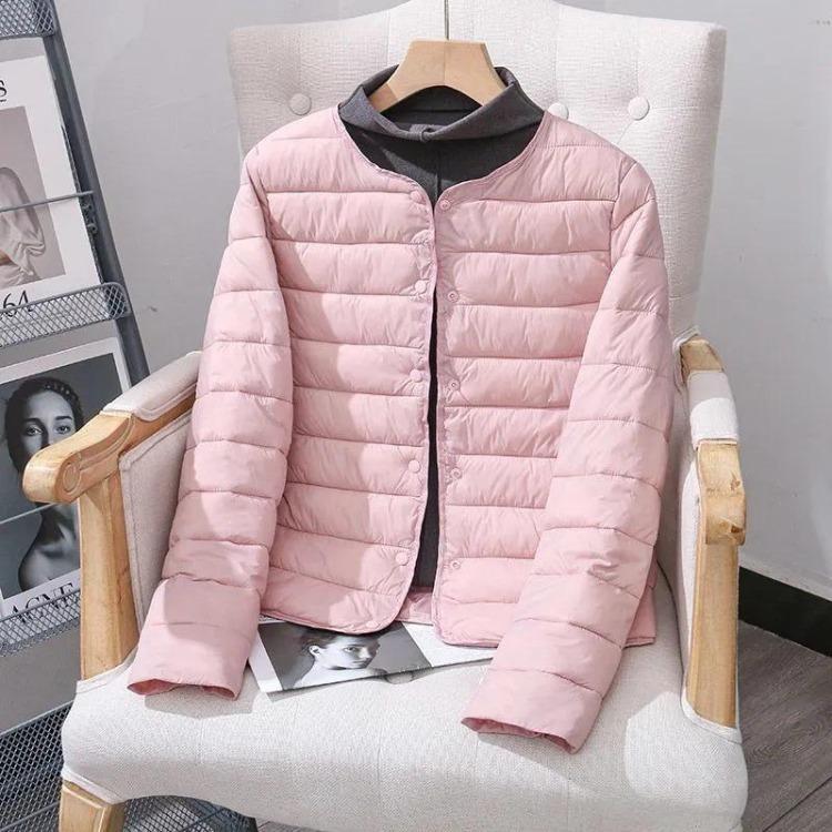 2024 Women's Stylish Warm Short Down Jacket Light Cotton Slim Fit for Middle Aged and Elderly