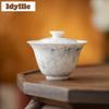 120ml Hand-painted Blue And White Gaiwan Vintage Tea Tureen Household Tea Bowl With Lid Kit Tea Maker Cover Bowl Tableware Gift