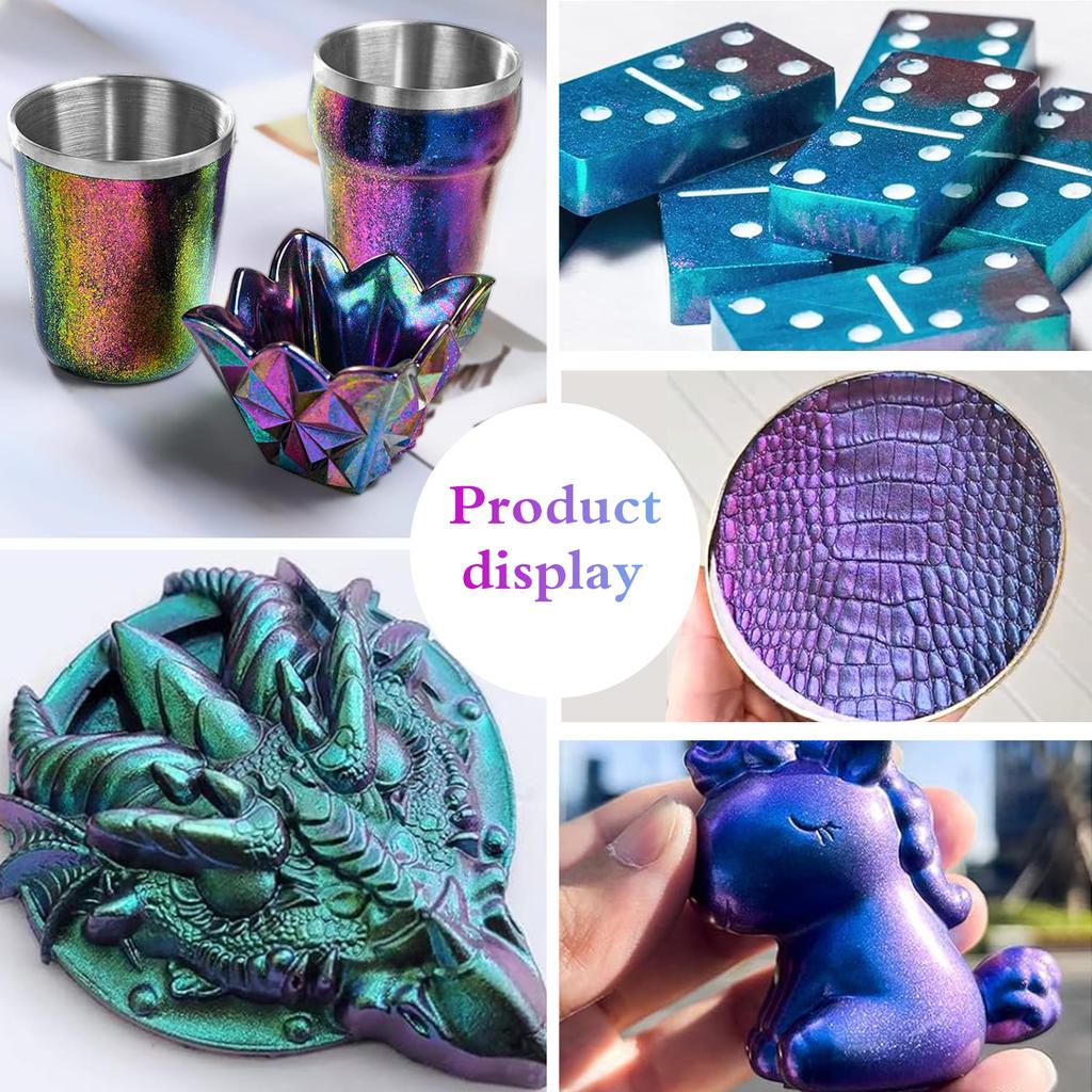 1 Set Chameleon Powder Nail Chrome Pigment DIY Epoxy Resin Mold Dye Nail Art Glitter Dust Manicure DIY Mica Powder Pigments