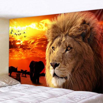 Wystrój w stylu boho salon sypialnia akademik Home Decor lew gobelin zwierzę lew tło wiszące na ścianie