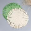 Round Paper Placemats with Tassel Fringe Handmade Woven Heat-Resistant Table Mats Non-Slip Coasters for Cups Plates Kitchen Dining Decor