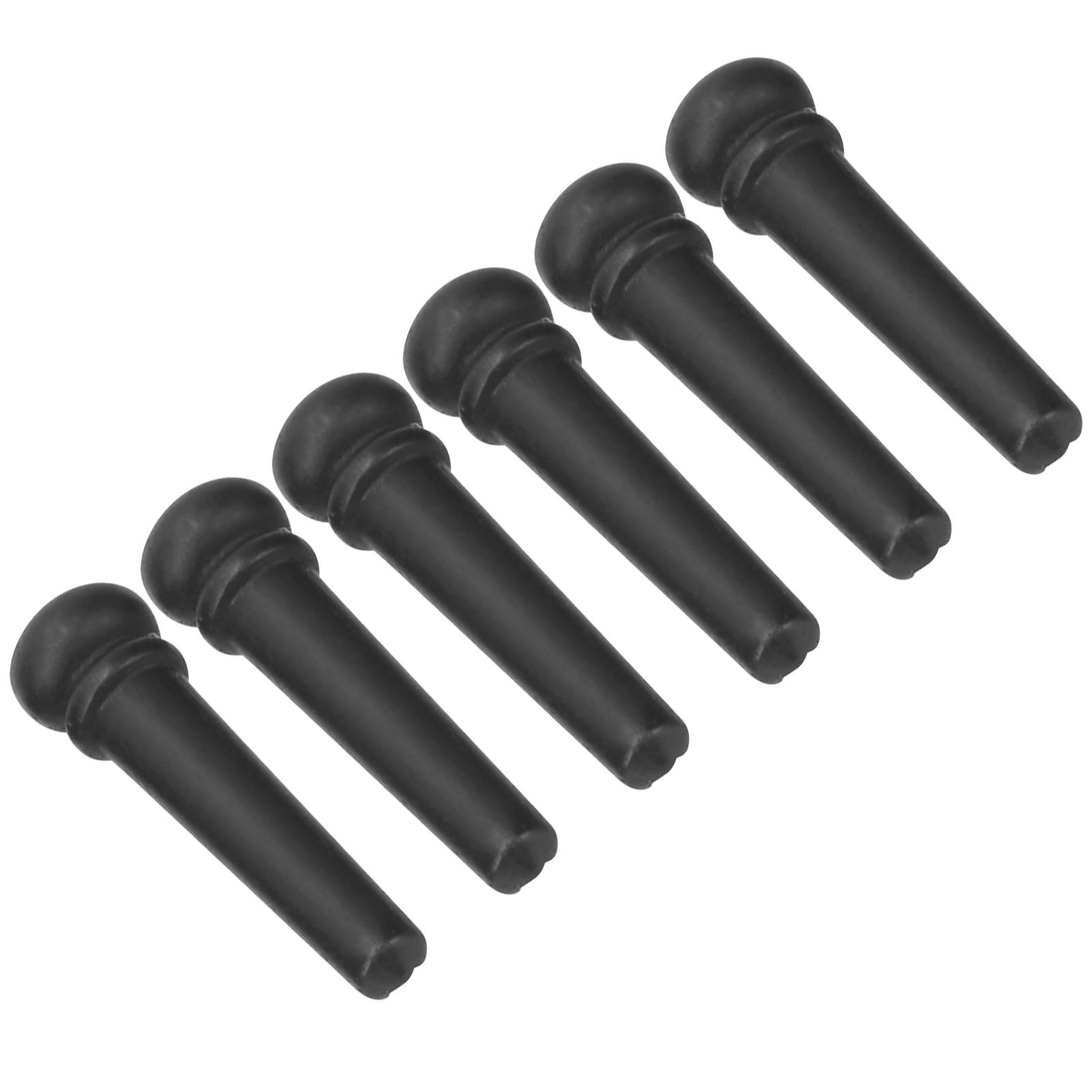 

6pcs Ebony Acoustic Guitar Pins Pegs Guitar Parts Replacement Tool Accessory Decoration Black