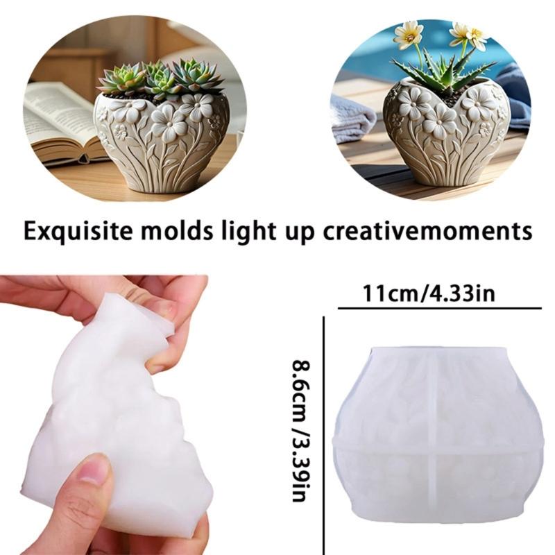 Multifunctional Heart Flower Vessel Silicone Mold for Handmade Home Deck Jewelry Crafting and Artistic Gift Creations