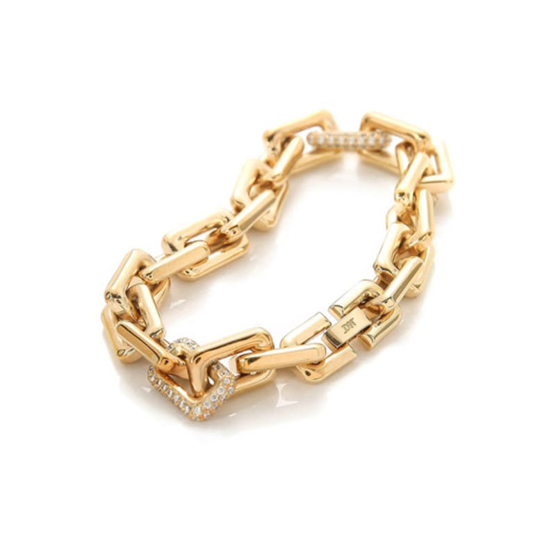 

DE NOBLE THE LABEL D СМІЛИВИЙ ПАВЕ ЛАНЦЮГ-БРАСЛЕТ GOLD