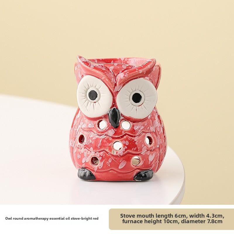 Aushöhlen Keramik Aromatherapieofen Innen Kerze Duftlampe Retro Hausgebrauch Aroma Brenner Schlafzimmer Eule Ätherische Öllampe