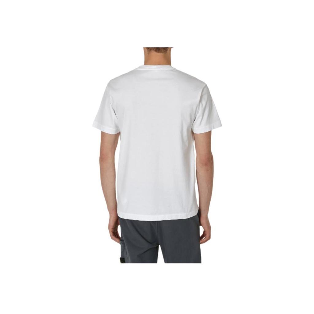 Stone Island Garment Dyed Logo T-Shirt White Men Tops 791524113-A0001
