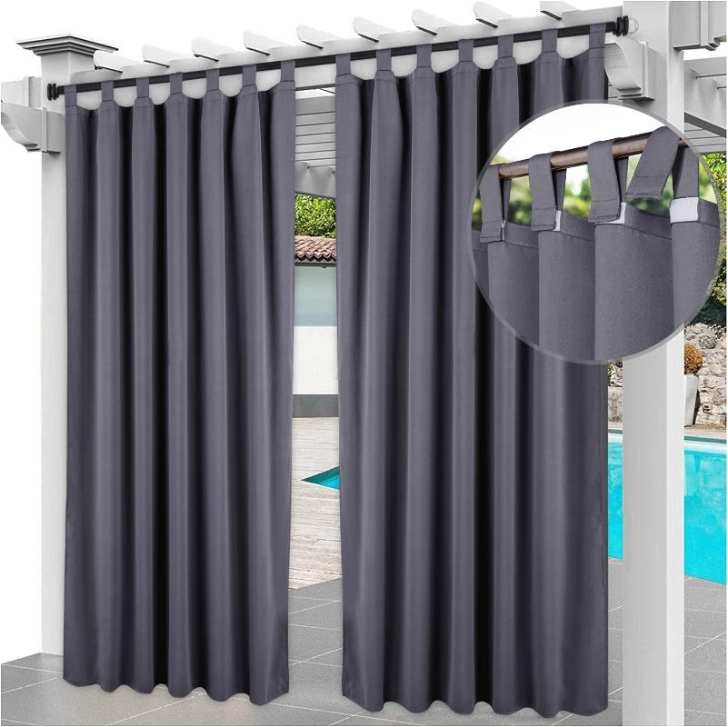 1Panel Outdoor Waterproof High Blackout Curtain, Modern High-precision Curtains for Balcony, Terrace, Pavilion, Outdoor Curtains