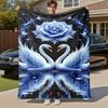 1pc Swan Love Outdoor Flannel Blanket Soft Warm All-Season Throw for Sofa Bed Car Camping Office, Cozy Gift Idea1192S
