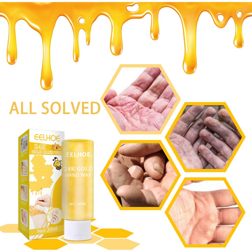 24K Gold Milk Honey Hand Care Masks Soothing Moisturizing Exfoliating Whitening Nourishing Hydrating Gel Hand Mask
