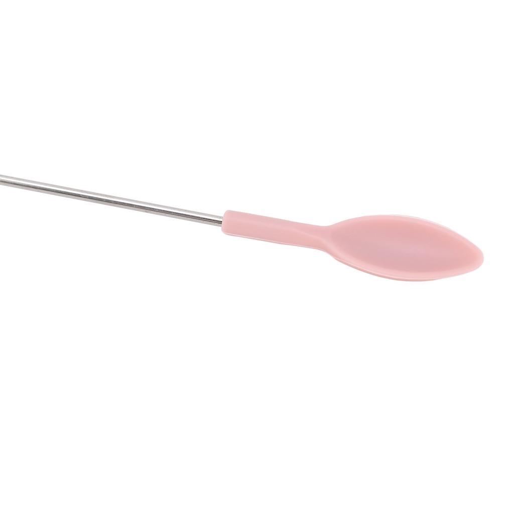 Pink Retractable Silicone Spatula Mini Telescopic Spatula Spoon Reusable Easy to Clean with Hanging Buckle for Cosmetics Lip Gloss