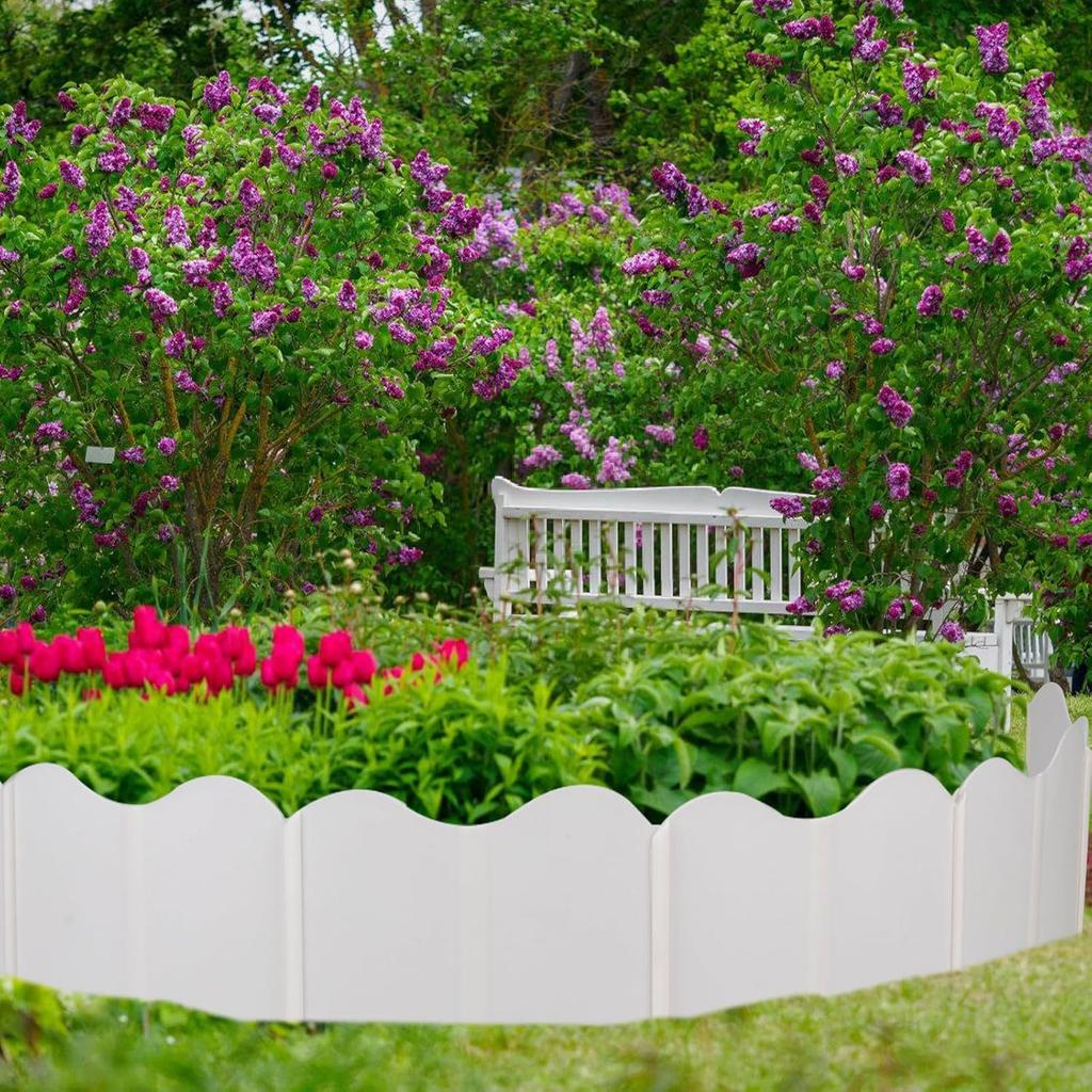 20 pezzi Bordure da Giardino in Plastica - Kit Bordure Decorative Facile da Montare, per Prato Fai da Te, Aiuole, Cortili, Vialetti - Deco Giardino Esterno