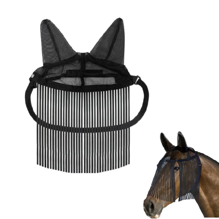 Strong Dark Fly Cover For Equines Offering Breathable Openwork Structure And Gentle Inner Lining