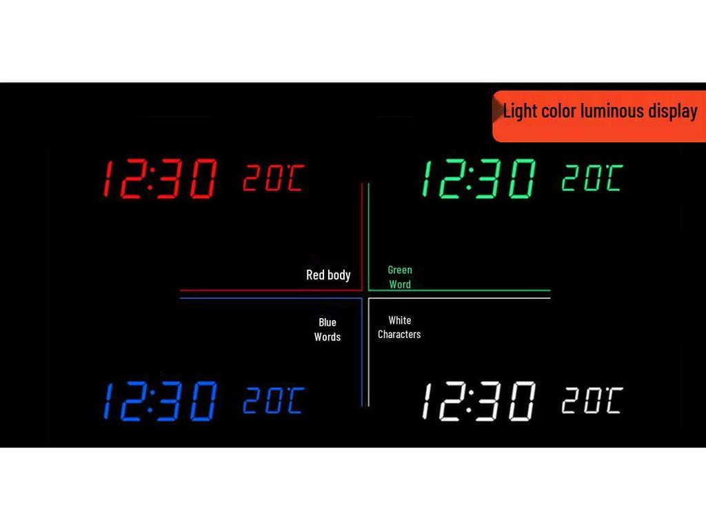 LED Wooden Alarm Clock & Thermometer - Digital Electronic Gift