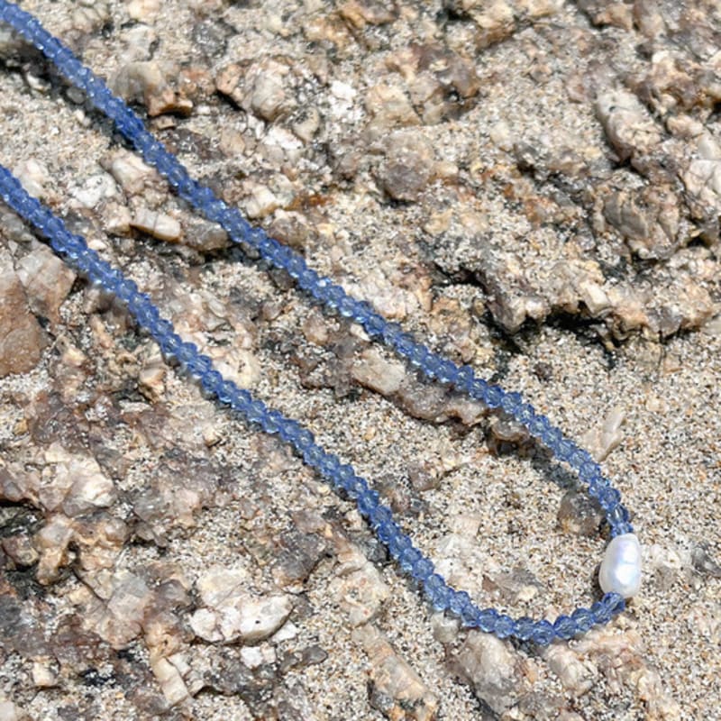 DEFINE OTHER 2nd Reorder_PEARL Glass Beads Necklace (Blue)