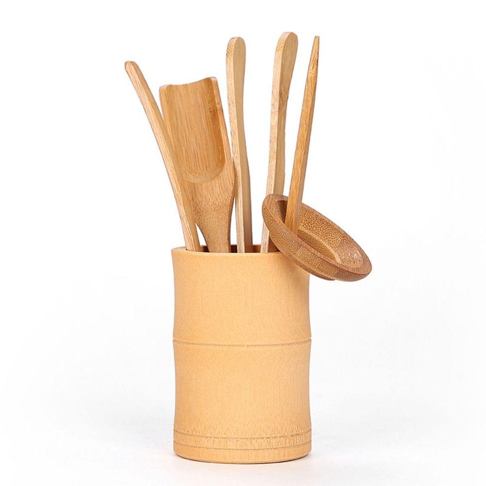 

6Pcs/Set Natural Bamboo Kongfu Tea Ceremony Utensils Set Long Handle Green Tea Teaspoons Stirring 6in1