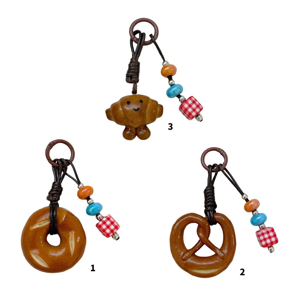 Realistic Chocolate Pretzel Bread Style Phone Charm Ornament Bag Pendant Fashion Bags Accesories For Daily Essential