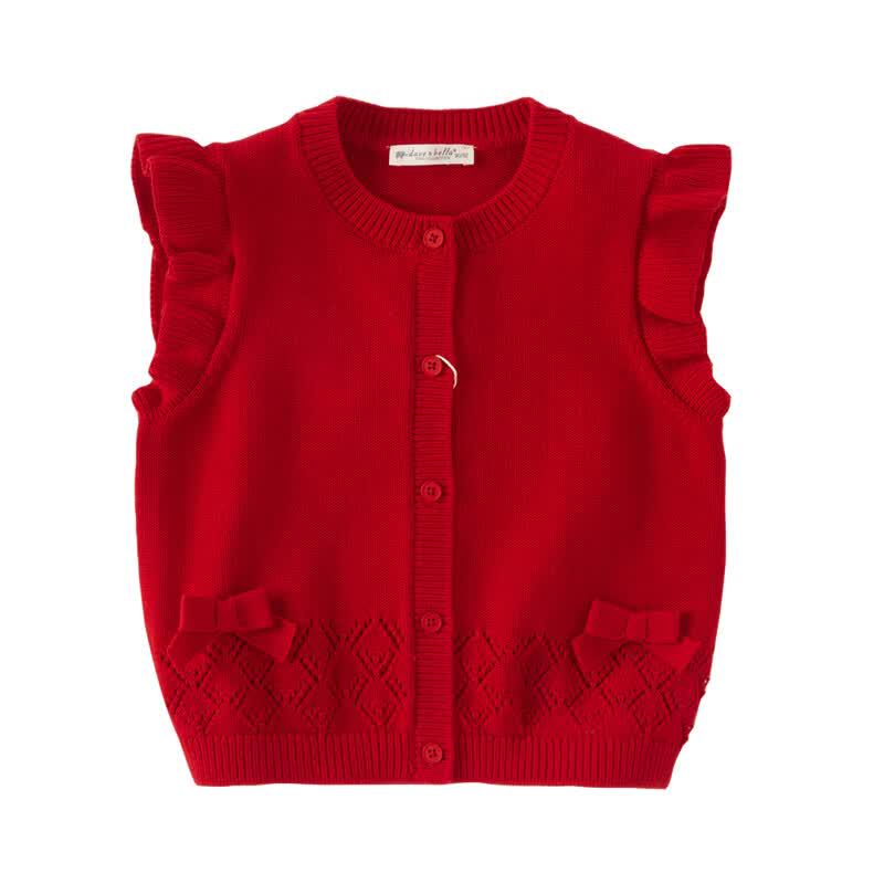 DAVE&BELLA Girls' Autumn Knitted Cotton Vest