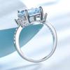 925 Sterling Silver Luxury Nano Sky Blue Topaz Gemstone Ring  For Women Birthday Party  Anniversary Fine Jewelry Gift Accessorie