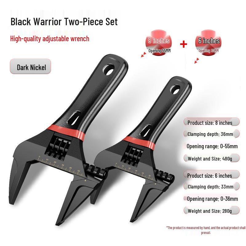 Heavy-Duty Adjustable Wrench Set: Large Opening & Multifunctional Small Wrenches