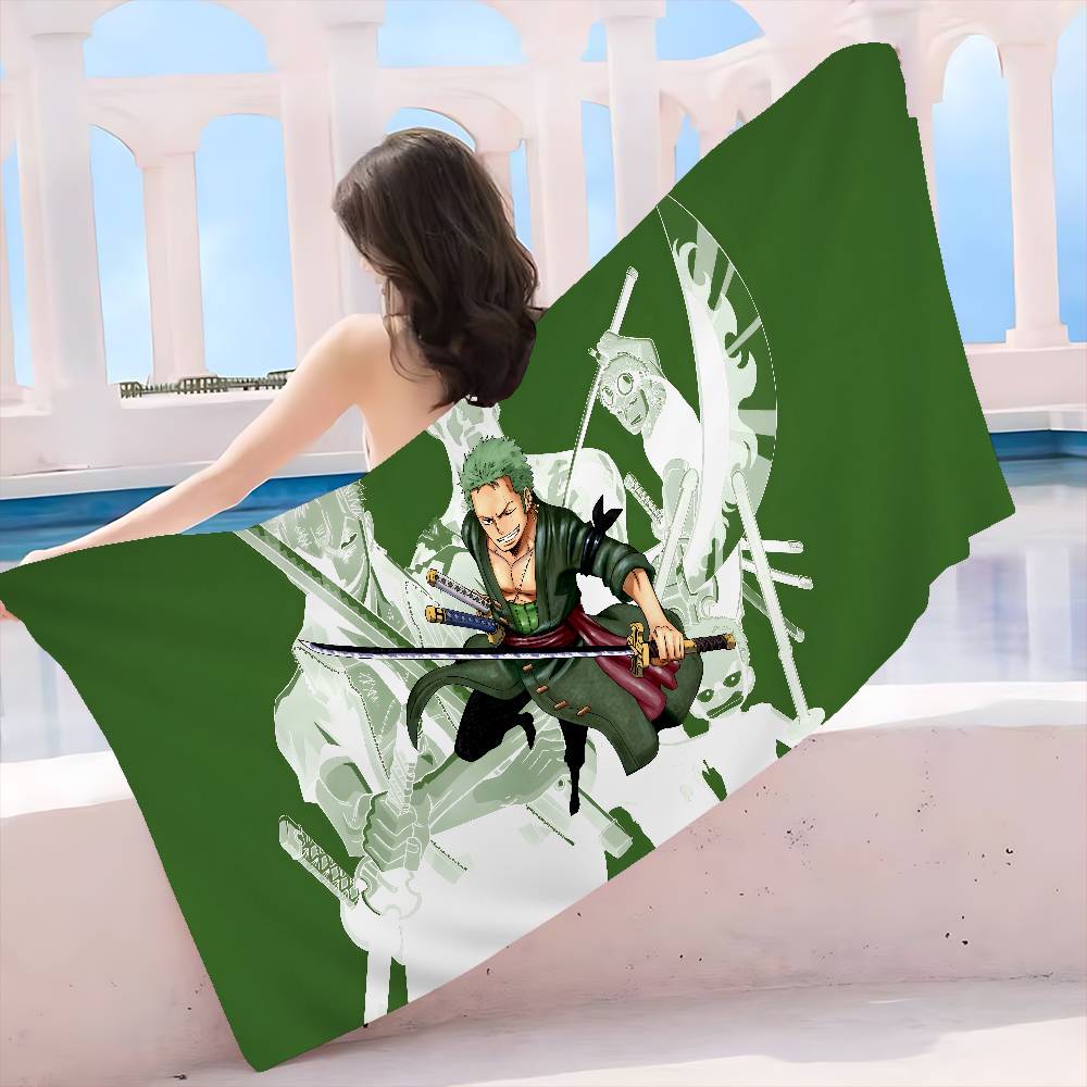Anime O-ONE P-PIECE ZOROs Big Microfiber Beach Towels Quick Dry Towel Sand Beach Towels Pool Towel for Travel Swim Pool Yoga