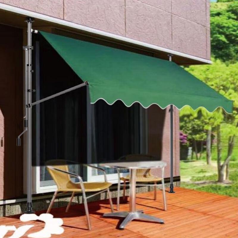 Greenseek Punch-Free Hand-Crank Folding Shop Awning