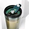 Striped Glass Tumbler with Lid and Straw