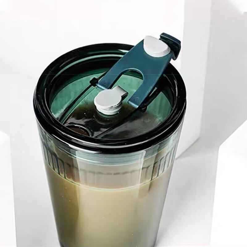 Striped Glass Tumbler with Lid and Straw