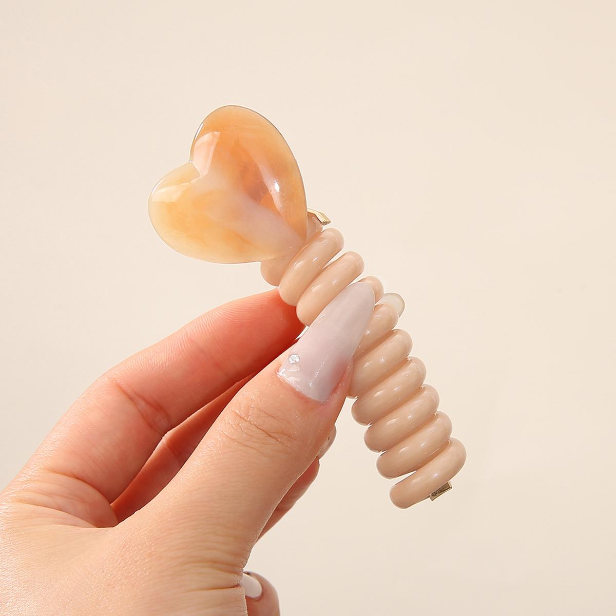 

Повязка на голову в форме сердца, кольцо для волос, модный головной убор для девочки, милая резинка, аксессуары для волос телесный