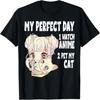 Funny My Perfect Day Anime and Cat Lover Manga T-Shirt