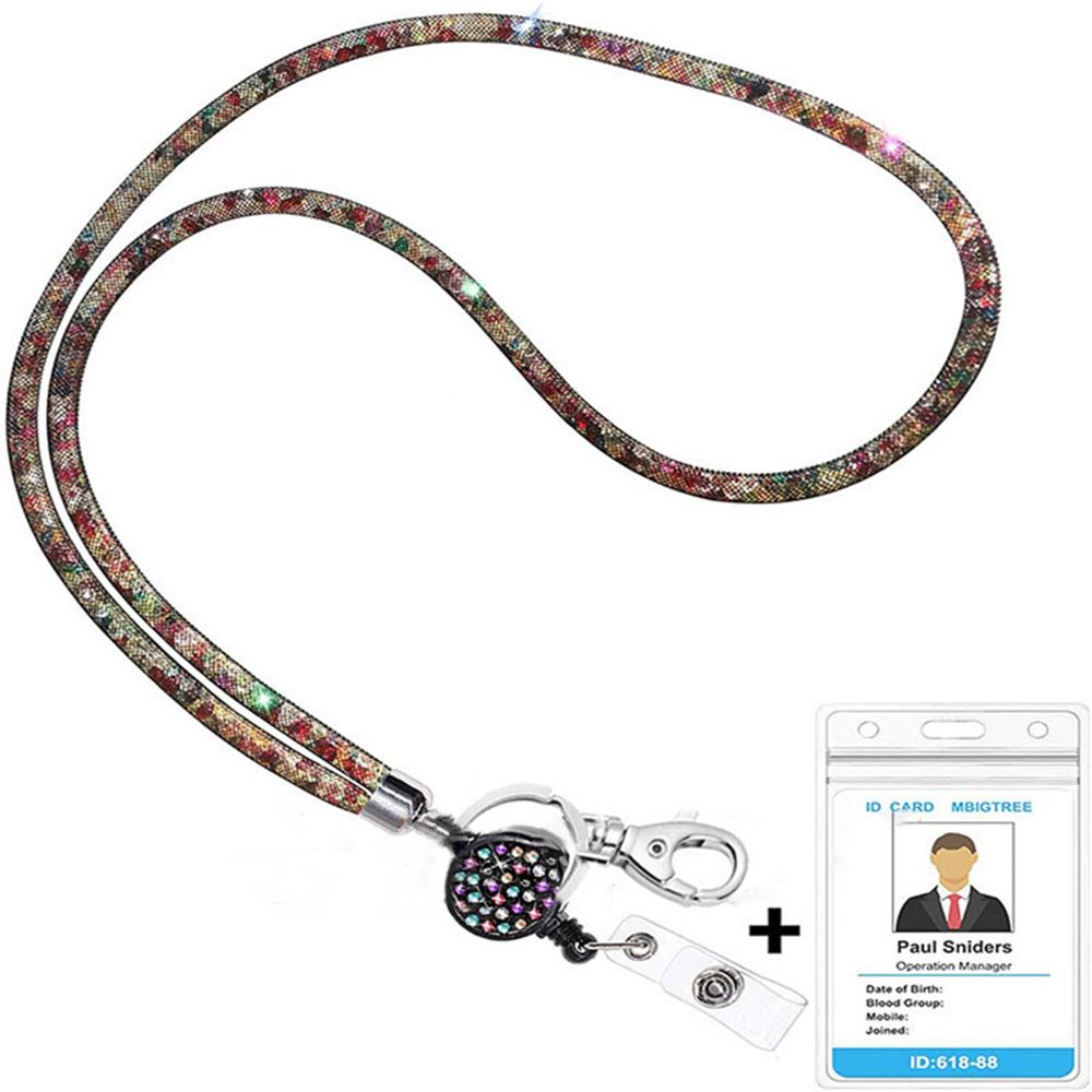Badges Holder Retractable Lanyard Id Lanyard Name Tag Card Badge Holder Reels Chain Clips Hanging Rope Keychain Necklace Strap