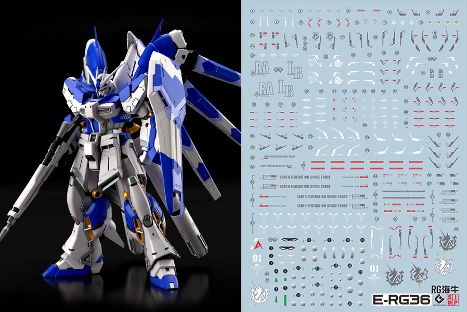 

HG RG MG PG RE HiRM Robot MS Decals RG Fluorescent!! Detail-Up Water-Transfer for 1/144 RX-93-V2 Hi-v Gundam