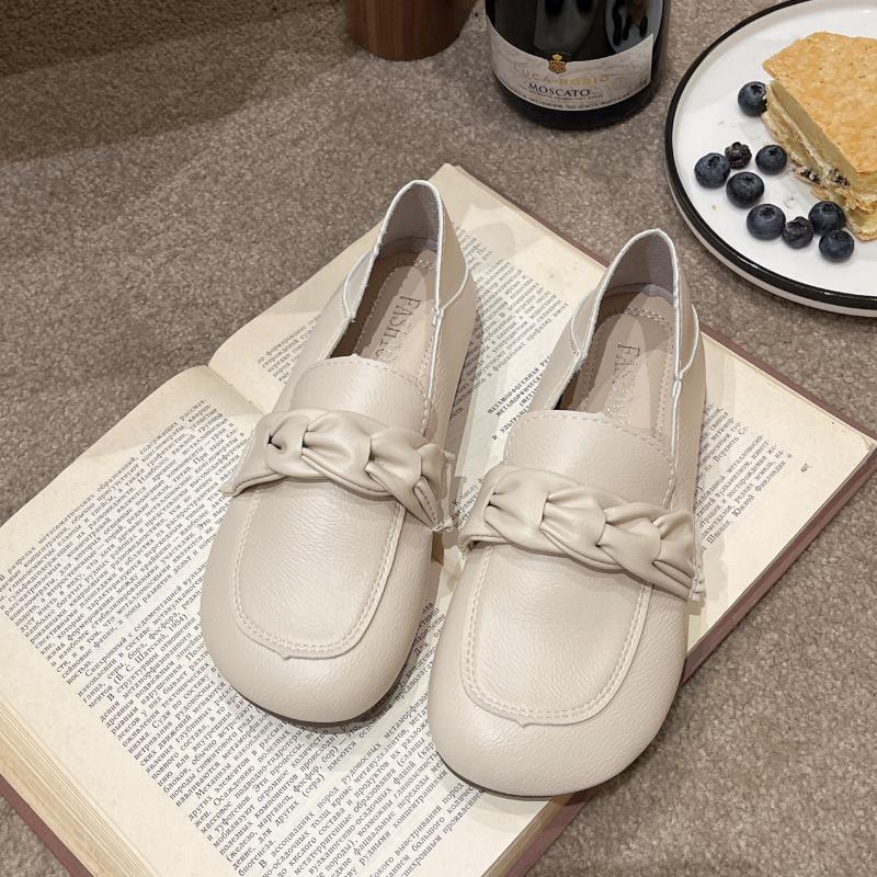 Simple and Fashionable Soft Leather Women's Shoes 2024 Spring New Shallow Cut Versatile Comfortable and Breathable Single Shoe