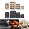 4/6/9/12Holes DIY Non-Stick Cake Pan Bakeware Muffin Cupcake Mold Baking Dish Carbon Steel Kitchen Oven Trays Pastry Tool