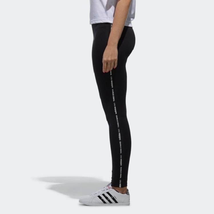 Adidas Neo W Fav Logo Lgg Running Training Fitness Long Pants Women Bottoms Black CV9225