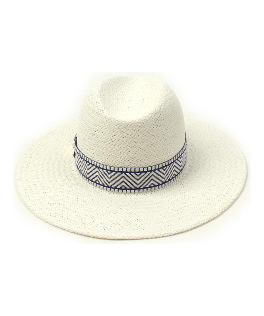 Yunibeosyeolkemiseuteuli Blue Mono Line Swing White Fedora Summer Fedora
