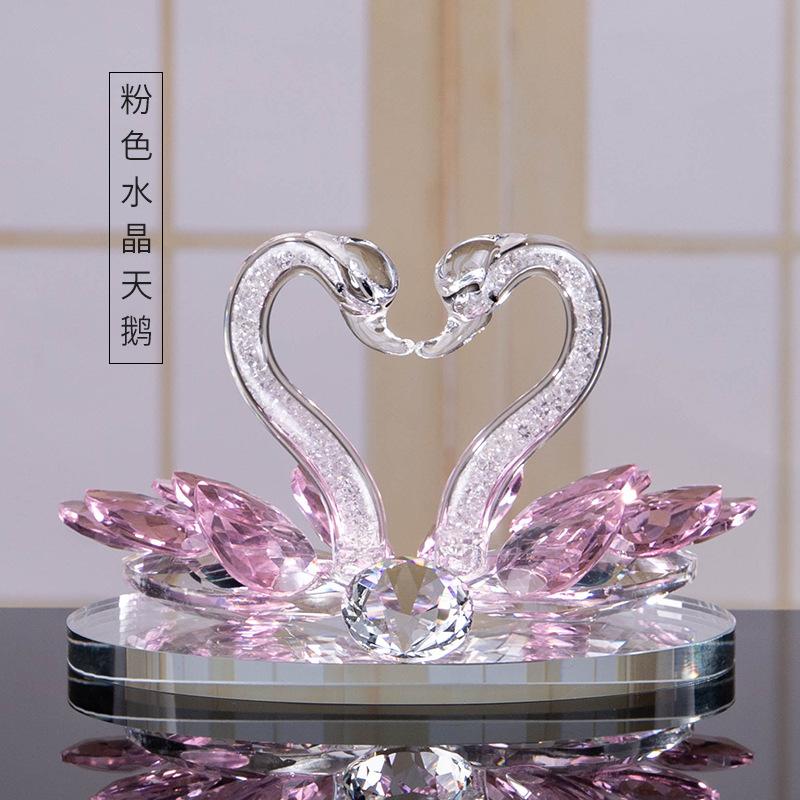 Leichter Luxus und Exquisite Kristallschwan-Ornamente Paar Geschenke, Kunstwerke, Innenraum Foyer, Auto Innenraum Heimdekorationszubehör