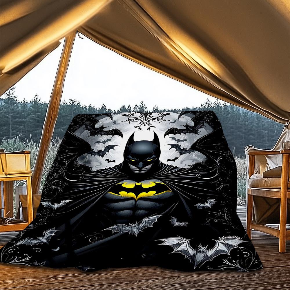 1pc Batman Outdoor Flannel Throw Blanket Soft, Lightweight & Warm for Sofa, Office
