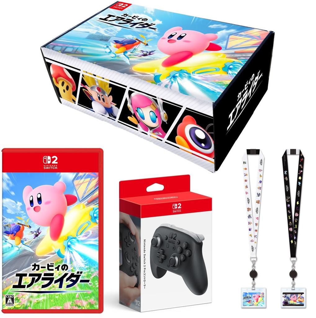 Includes Kirby Air Rider Switch 2 Design a Genuine Nintendo Switch 2 Pro and an Original Neck Strap ID Card As a - (original Box), Controller, (with