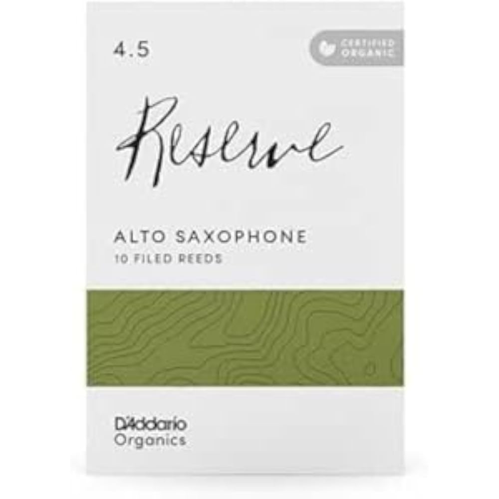 D Addario WoodWinds Daddario Reed for Alto Saxophone USDA Organic Certified RESERVE ODJR1045 [Har...
