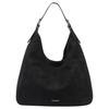 Logo Adjustable Shoulder Strap Suede Tote Bag Women Handbags Black 30F4GY5H3T-001