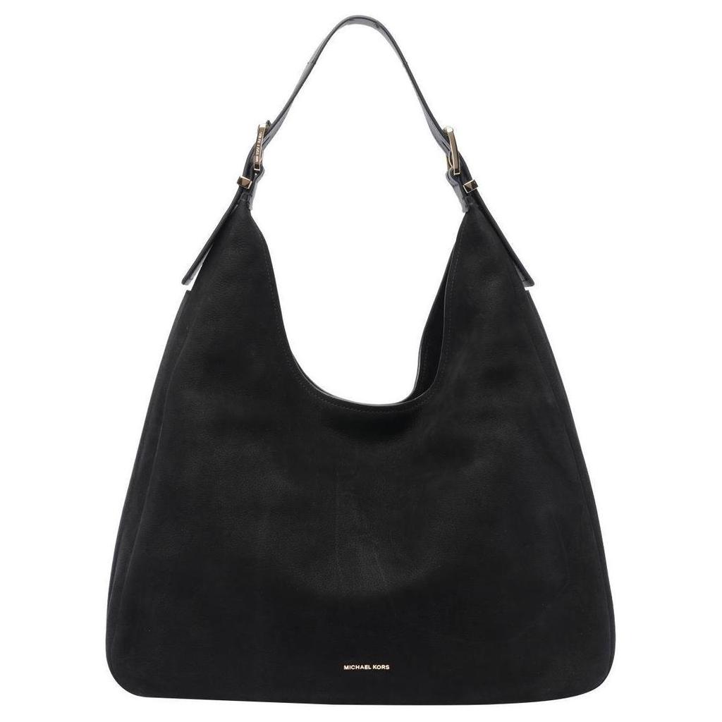 Michael Kors Logo Adjustable Shoulder Strap Suede Tote Bag Women Handbags Black 30F4GY5H3T-001