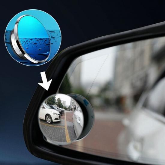 2pcs 360° Rotating Suction Cup Auxiliary Round Mirror Car Wide Angle Blind Spot