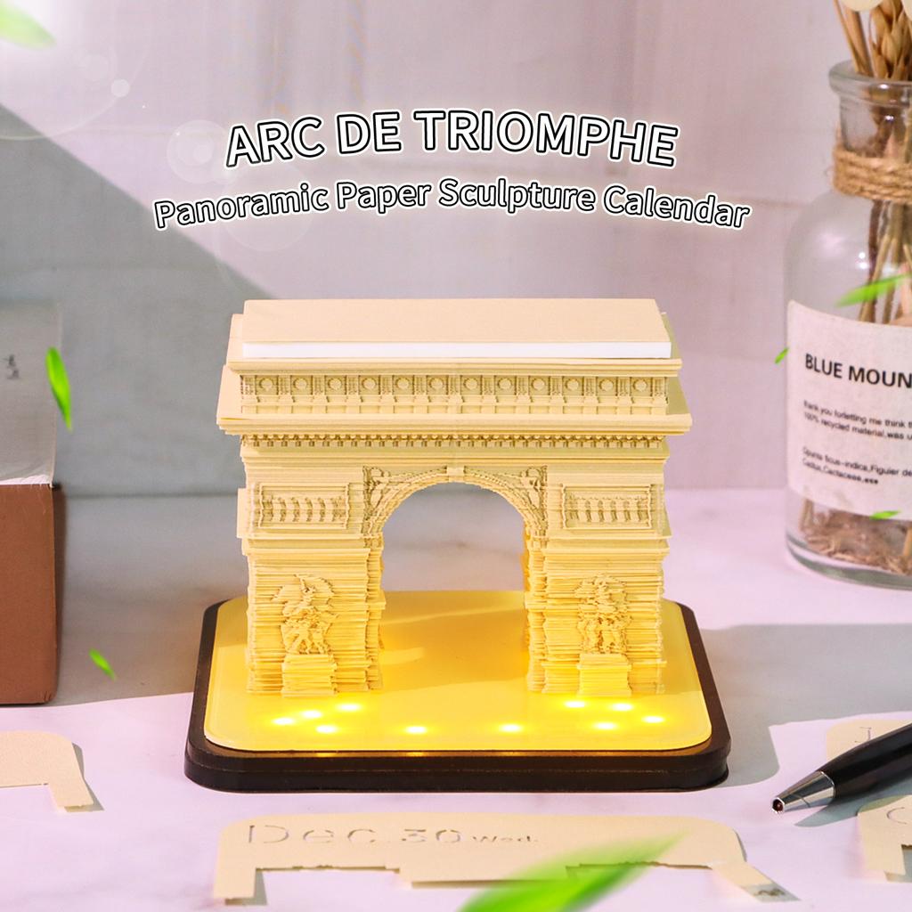 3D Tear-Off Memo Pad Arc De Triomphe Model Tourist Souvenir & Promotional Gift 3D Notes Memo Pad From Famous Landmark
