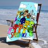 Proof Beach Towel with a Sprunki1 Pattern - Soft,absorbent,quick-drying,machine Washable - Perfect for Swimming,camping,bathing