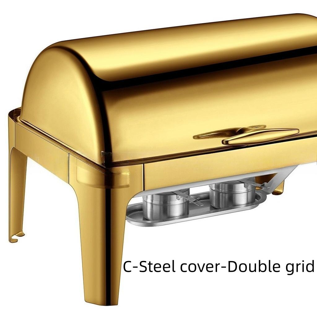 6L/9L Large Capacity Visible Dining Stove Stainless Steel Buffet Stove Alcohol Stove Hotel Restaurant Flip Cover Insulated Stove