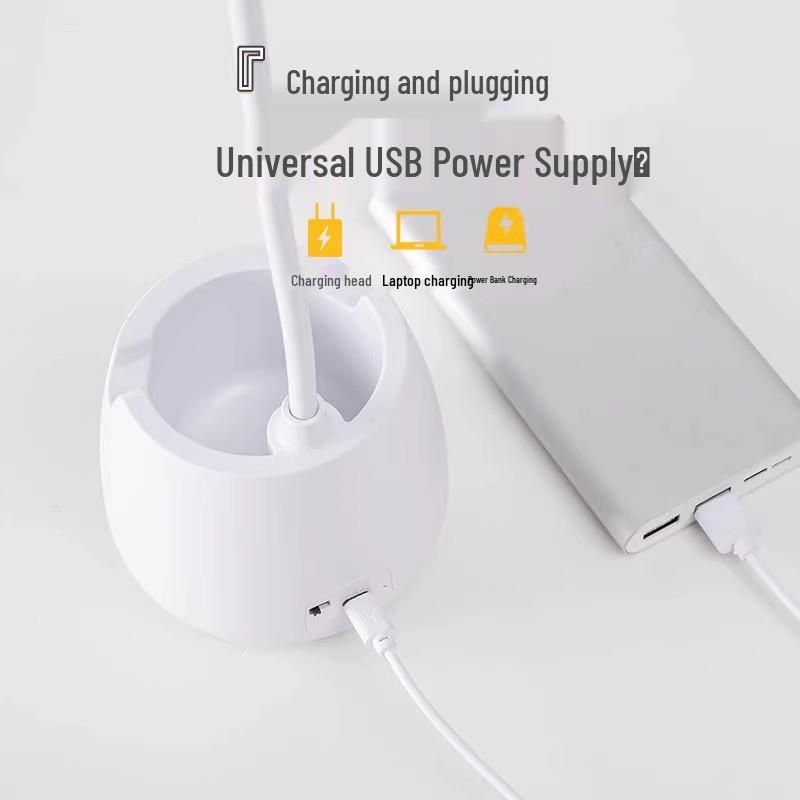 Rechargeable LED Desk Lamp - Eye Protection for Study, Dorm, Bedroom, and Bedside Reading.