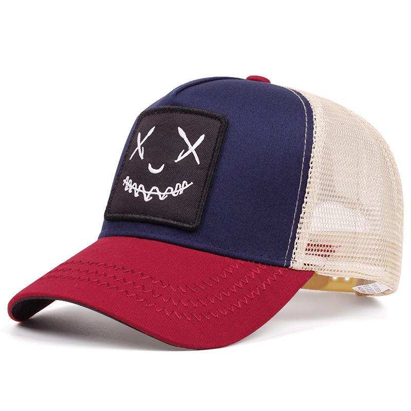 New Embroidered Smiley Baseball Hat Four Seasons Versatile Sun Hat Peaked Cap